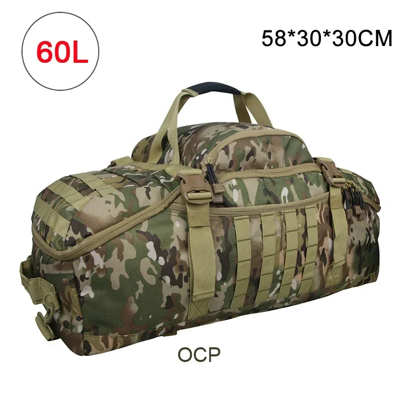 40L/60L/80L Tactical MOLLE Duffle Backpack – Military-Grade Gym, Travel & Outdoor Gear Bag