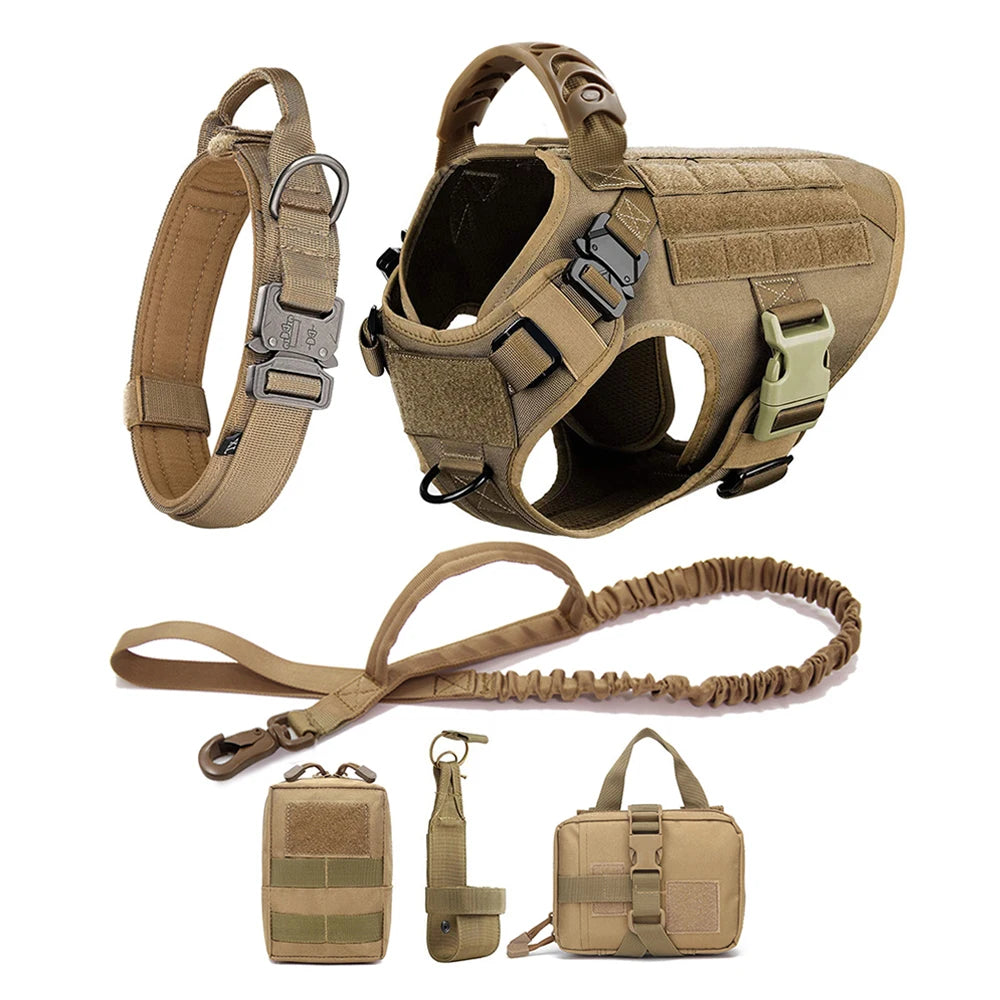 Premium Large Dog Harness and Leash Set for German Shepherds and Malinois – Adjustable Training and Walking Vest with Collar for Medium and Large Dogs