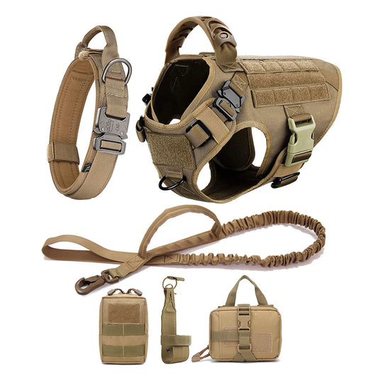 Premium Large Dog Harness and Leash Set for German Shepherds and Malinois – Adjustable Training and Walking Vest with Collar for Medium and Large Dogs