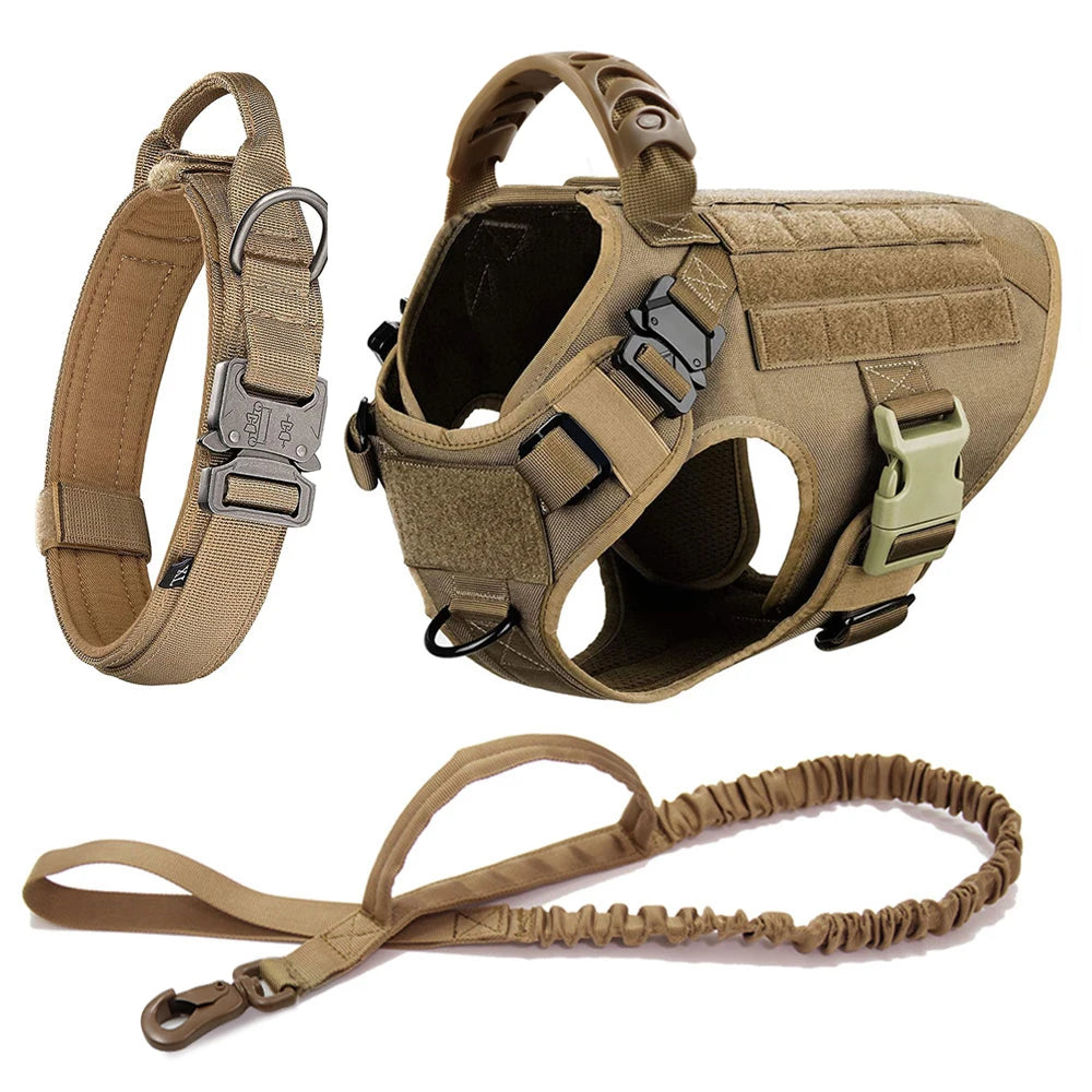 Premium Large Dog Harness and Leash Set for German Shepherds and Malinois – Adjustable Training and Walking Vest with Collar for Medium and Large Dogs