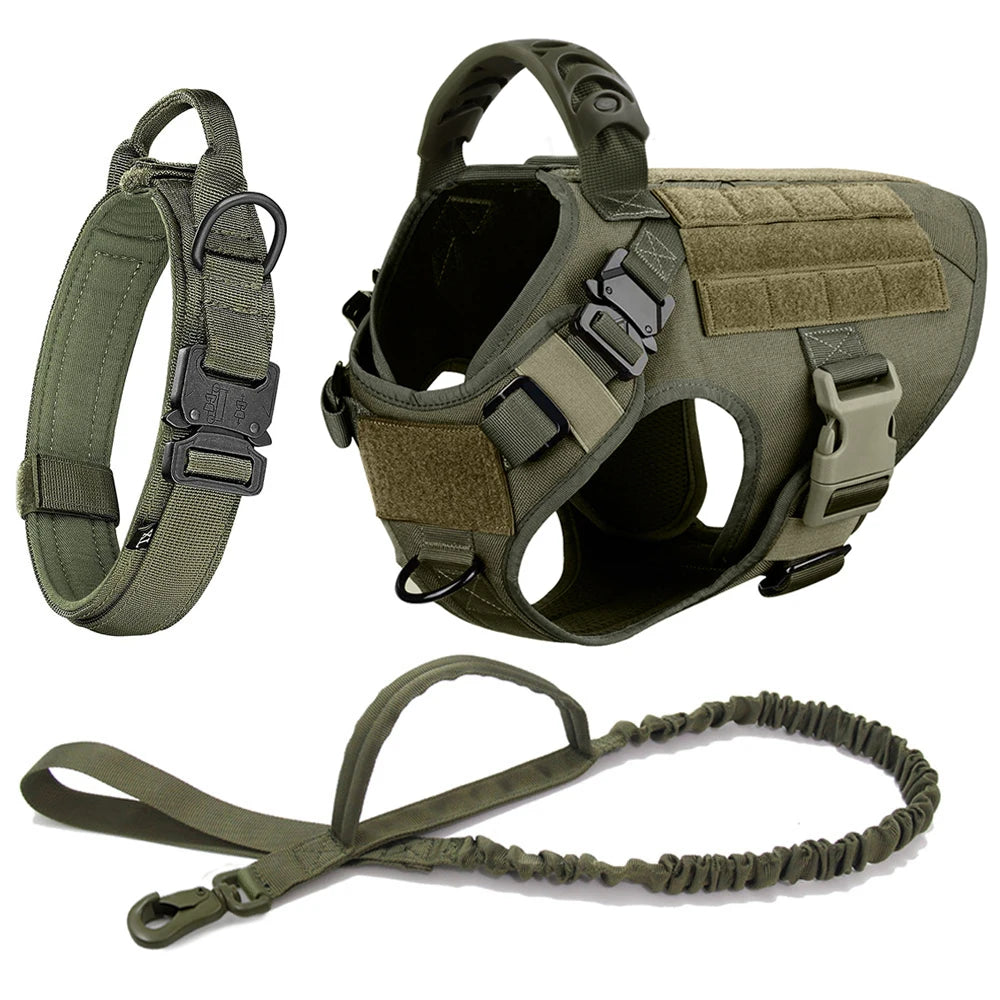 Premium Large Dog Harness and Leash Set for German Shepherds and Malinois – Adjustable Training and Walking Vest with Collar for Medium and Large Dogs